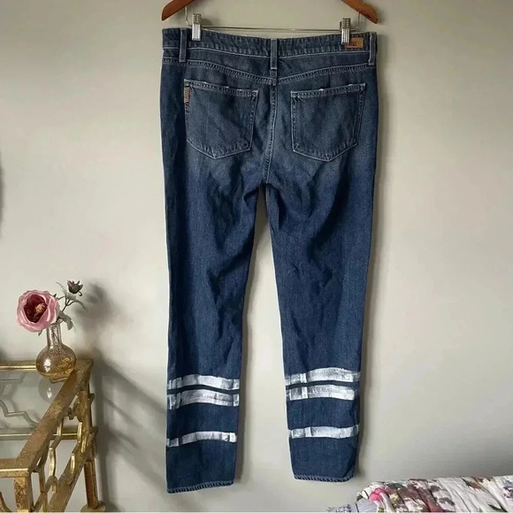 Anthropologie | PAIGE Verdugo Ankle  Painted Stripe Jeans - Picture 4 of 7